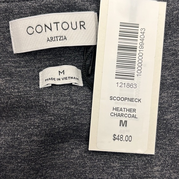 Aritzia color Heather Charcoal Contour Scoopneck Longsleeve - Picture 3 of 8